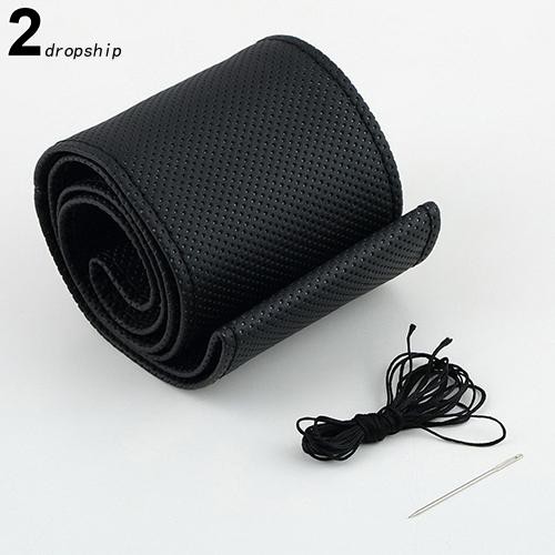 Vỏ bọc vô lăng xe hơi giả da mềm với kim và chỉ may