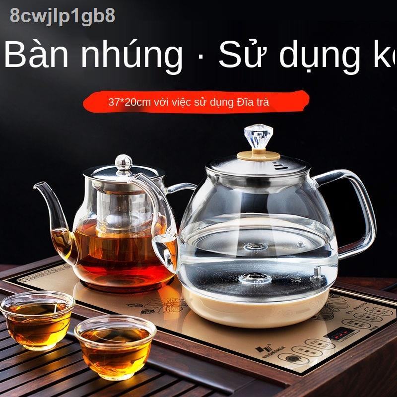 ☬✐Hoàn toàn tự động cấp nước dưới đáy, ấm đun điện, bếp pha trà máy gia dụng thủy tinh, bộ tích hợp giữ nhiệt