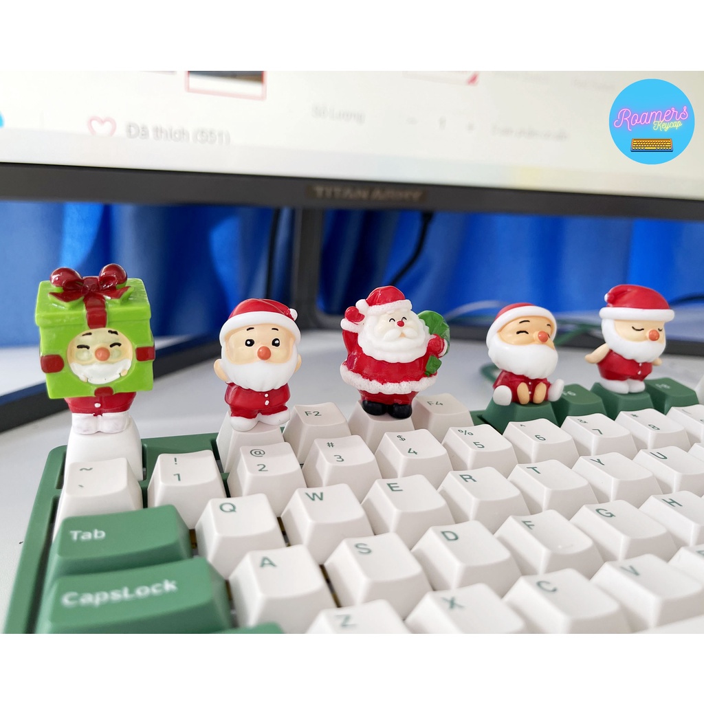 Keycap Merry Christmas giáng sinh Quà Tặng đáng yêu Phần 3 Phím Lẻ R4 PBT