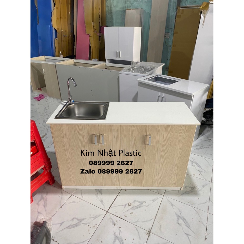 Tủ bếp mini có bồn nhựa Đài Loan tiện lợi cực đẹp FREESHIP 104*80*51