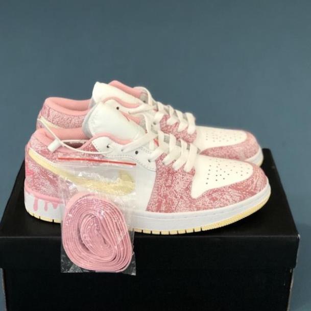 Giày Sneaker Jordan 1 Low Ice Cream Hồng Chảy, Giày Thể Thao Nữ Fullboxbill hang chuẩn