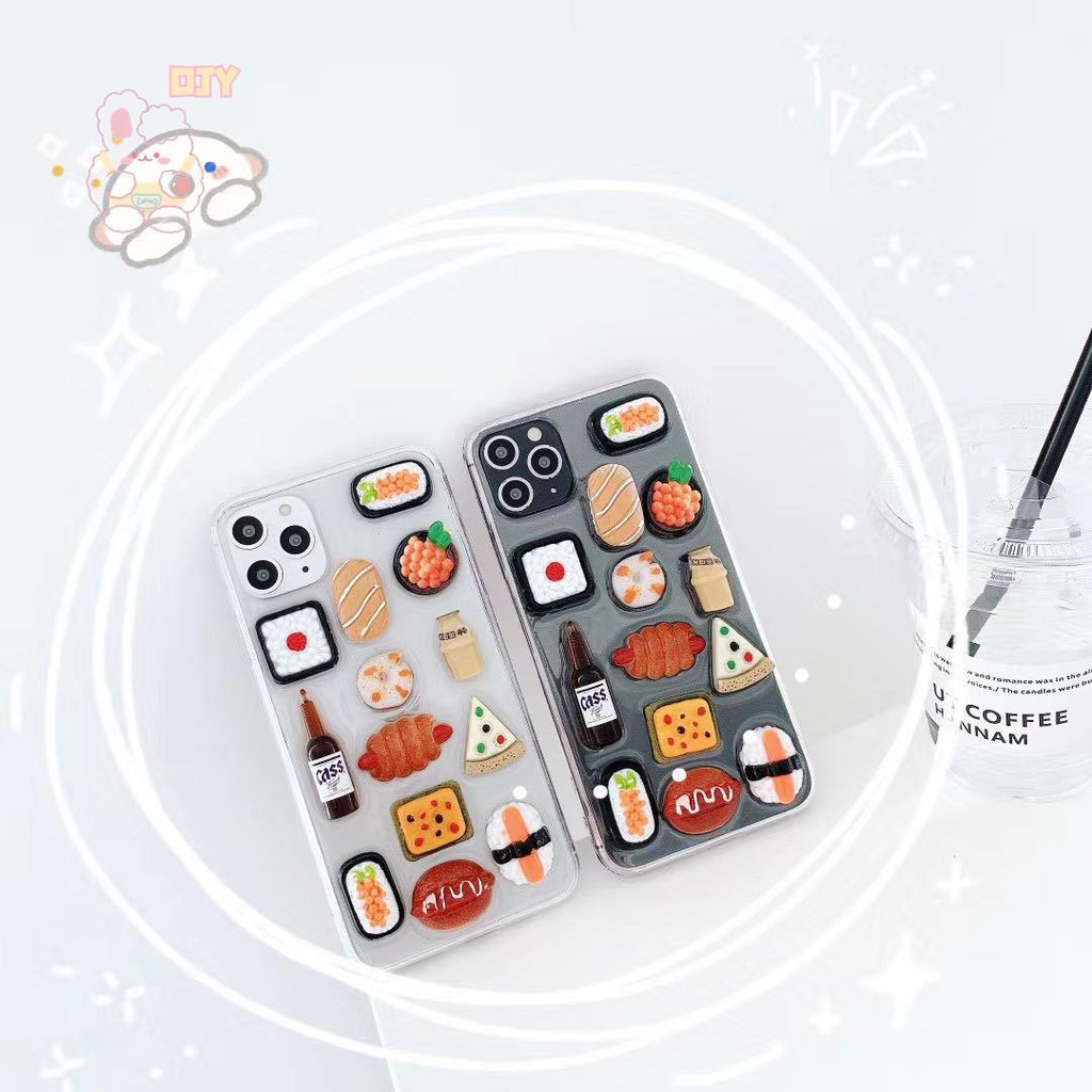 🍉zollzirr🍉Creative food sushi iPhone12 Ốp lưng điện thoại di động Promax nữ iPhone11 chống rơi xs / xr x triều 678Plus