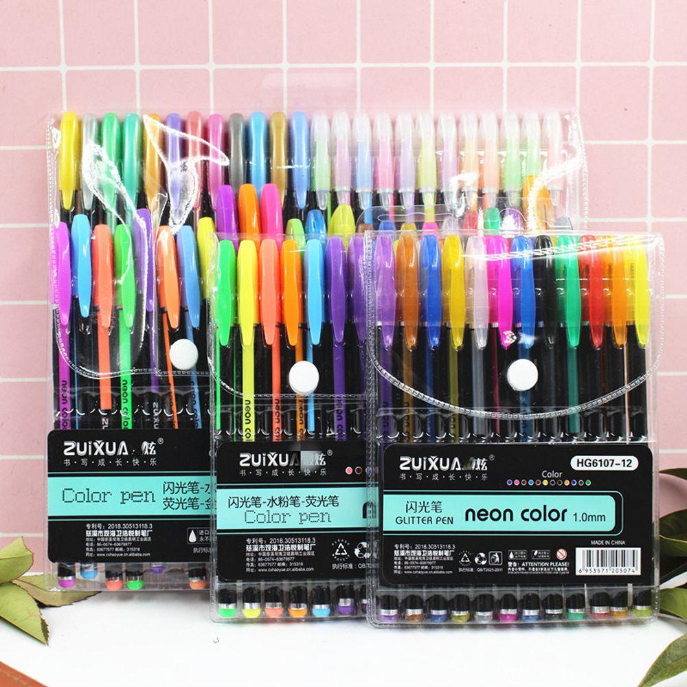 Set 12 Bút Mực Gel Nhiều Màu Sắc Lấp Lánh DIY