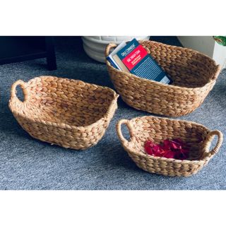 Set 3 bộ giỏ đan lục bình