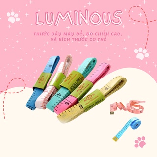 Thước Dây Mềm Có Đầu Sắt Dài 1.5m, Thước Dây Đo 3 Vòng Chuẩn, Thước Dây May Đồ