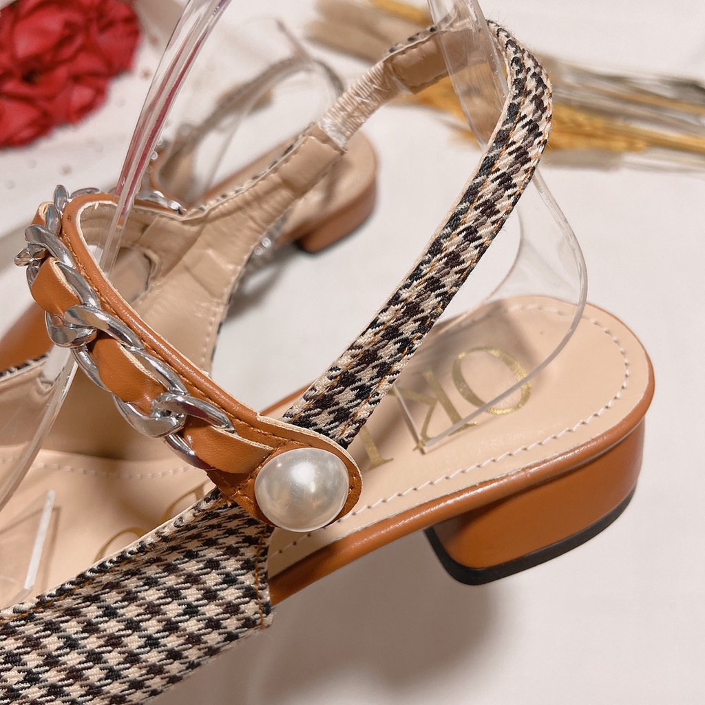 Giày dép hottrend /giày dép nữ công sở Pun Shoes 2cm/2f mẫu hot dạng kẻ kết hợp khóa.