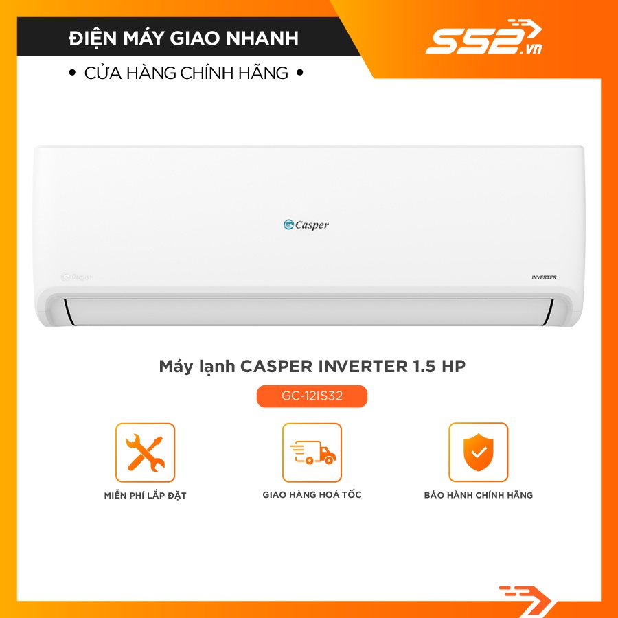 [Miễn Phí Lắp Đặt TP.HCM]Máy lạnh Casper Inverter  SC-12FS32-Hàng Chính Hãng