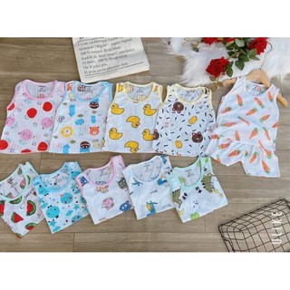Bộ cotton giấy ba lỗ cho bé yêu