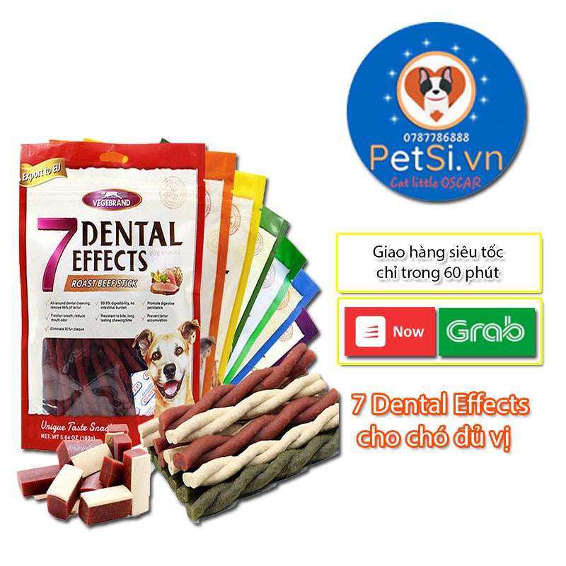 [Sỉ LH] Xương gặm sạch răng cho chó 7 DENTAL EFFECTS