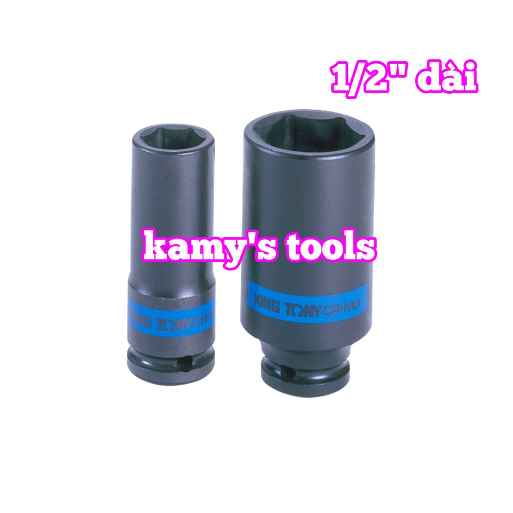 Đầu tuýp 1/2 đen dài 80mm lẻ kingtony 8mm-32mm model 4435