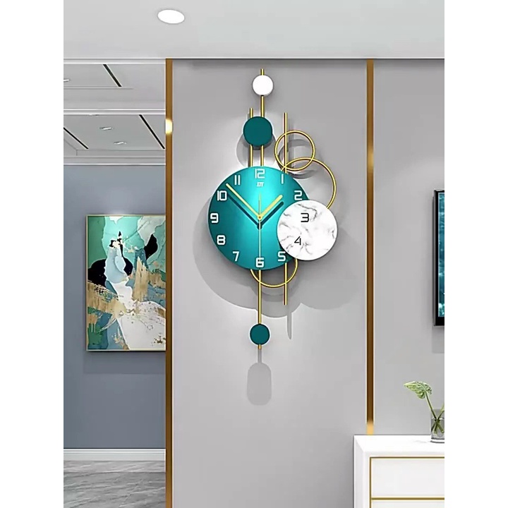 Đồng Hồ Treo Tường Trang Trí-Mã 2107-Kt=40x80cm-tranh decor kim loại đẹp,rẻ-quà tặng ý ngĩa-hàng nhập khẩu -bh 5 năm