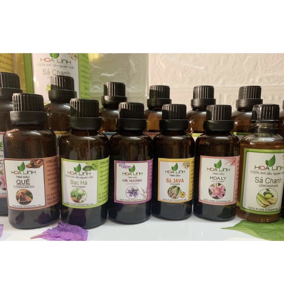(CHAI 100ML) Tinh dầu 100% nguyên chất : SẢ CHANH, BẠC HÀ, HOA HỒNG, HOA LY..,xông phòng , đuổi côn trùng - HOA LINH