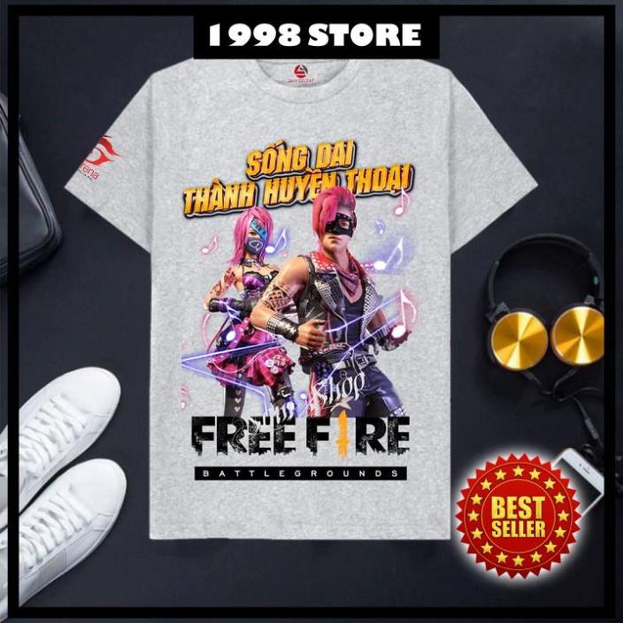 Áo Free Frie ghi xám cotton cực đẹp Roker nam nữ