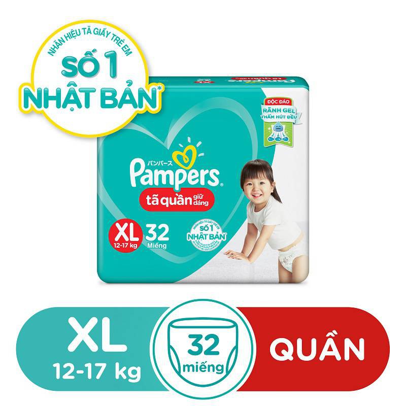 Tã quần Pampers size XL 32 miếng.