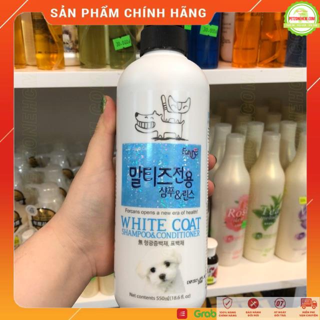 Sữa tắm cho chó lông trăng ForCans ⚜ FREESHIP ⚜ White Coat Forbis 550ml - Dầu gội và xả dành cho chó lông trắng