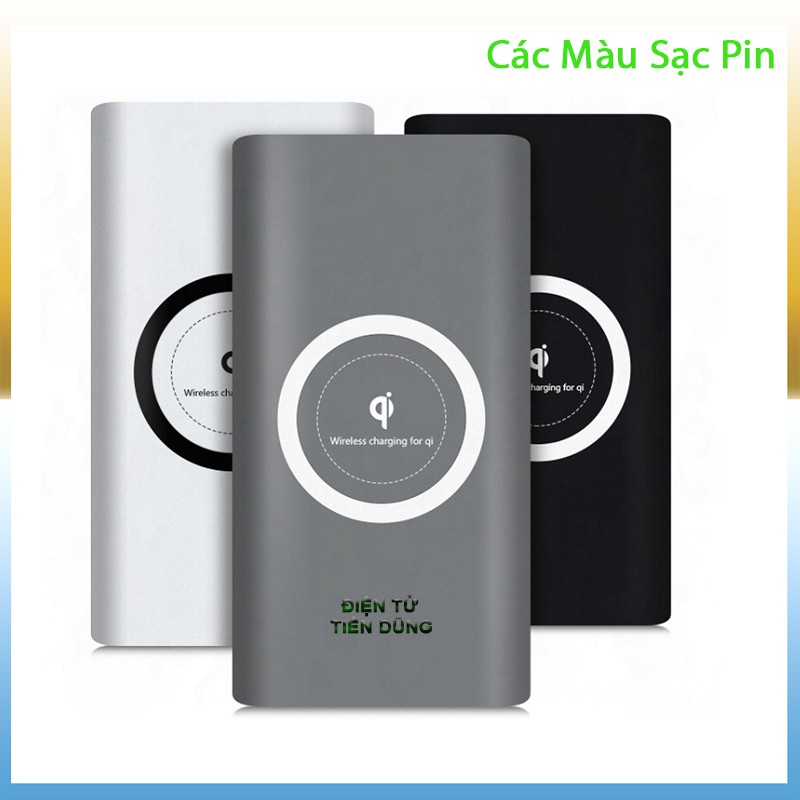 Pin dự phòng 10000mAh kiêm sạc không dây chuẩn QI có 1 cổng USB