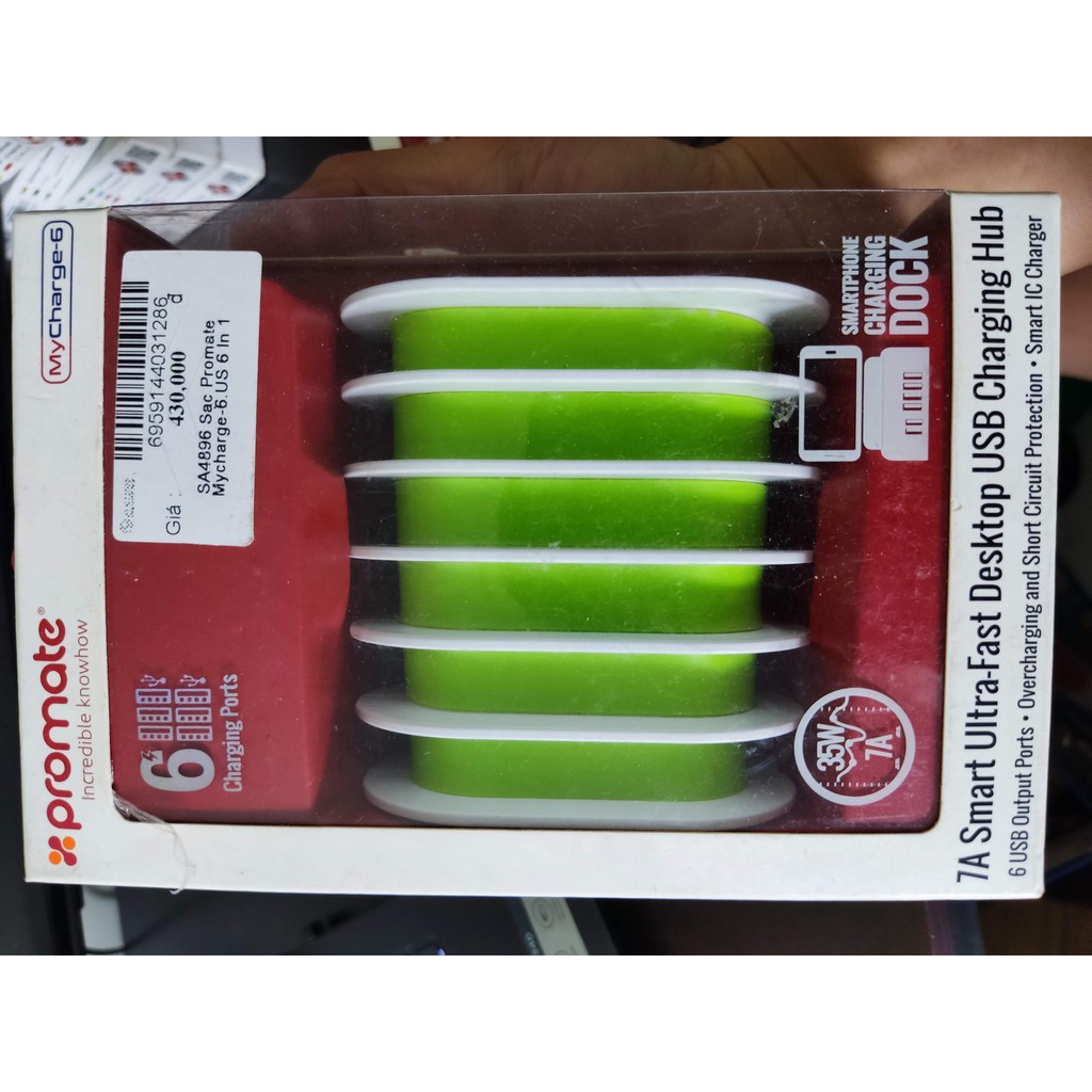 Ổ Sạc Promate PowerBase-2 6 Cổng USB 60W