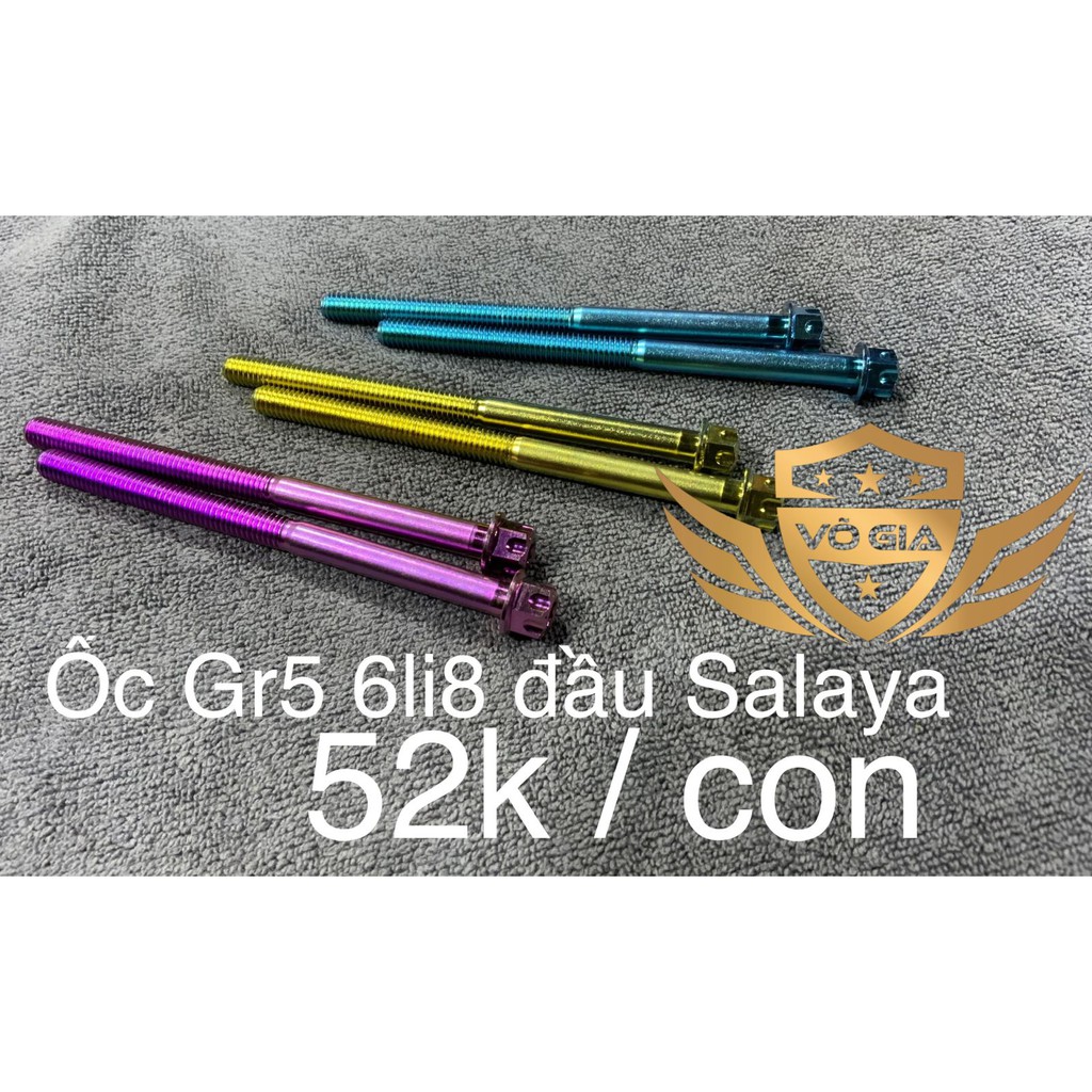 ỐC TITAN Gr5 6li80 Đầu SALAYA bắt lốc máy tất cả các dòng xe