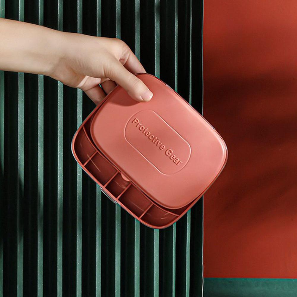 Hộp Đựng Thuốc Mini 6 Ngăn Có Kẹp Túi Tiện Lợi