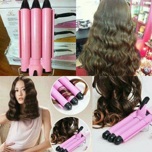 Mấy bấm tóc gợn sóng 3 trục loại size 25cm tạo những kiểu tóc xoăn sóng tùy thích theo phong cách riêng