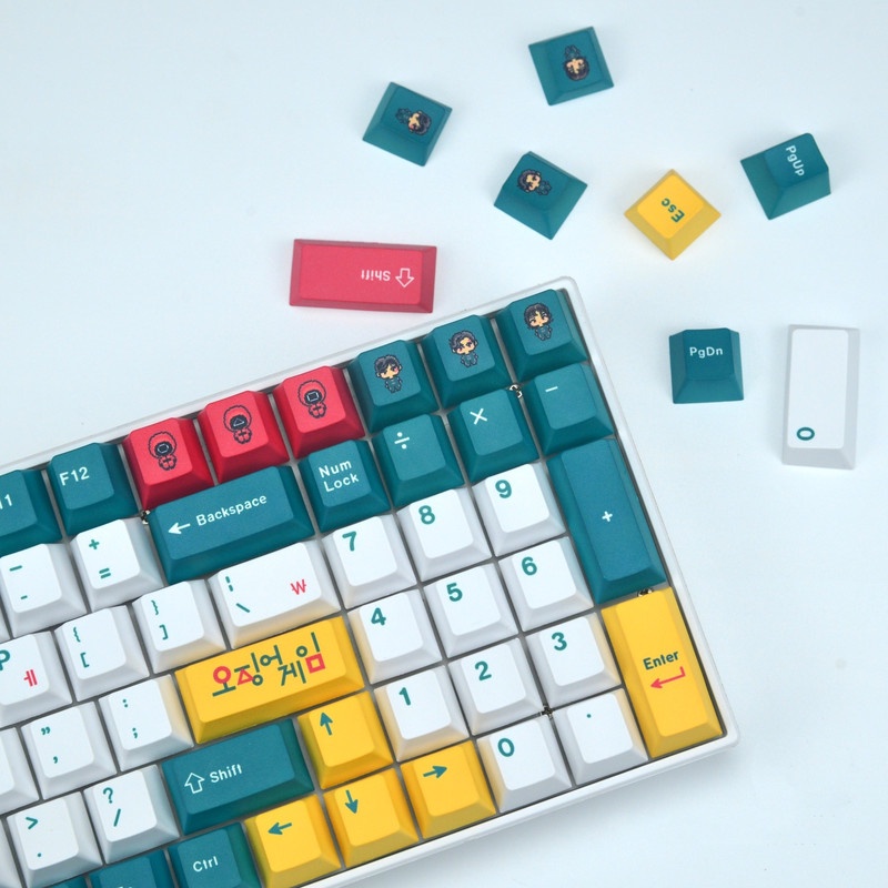 Trò chơi hàn quốc Keycap Cherry Profile màu vàng PBT Dye phụ bàn phím cơ keycap 129 phím