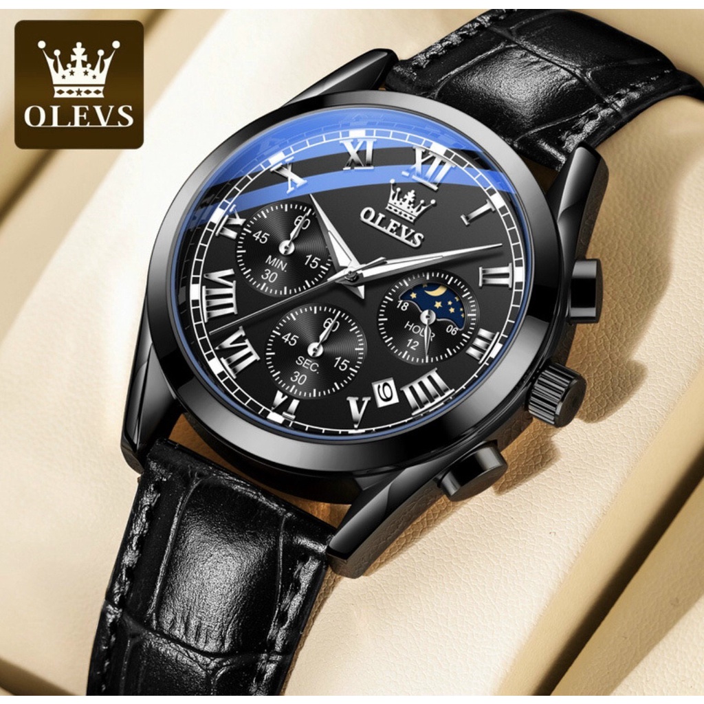 Đồng hồ nam - OLEVS - Đồng hồ thời trang cao cấp chạy full 6 kim | BigBuy360 - bigbuy360.vn