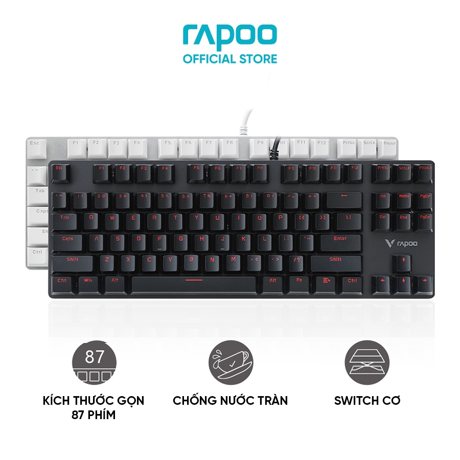 Bàn phím cơ chuyên game Rapoo V500 Alloy (Blue switch / Brown Switch)