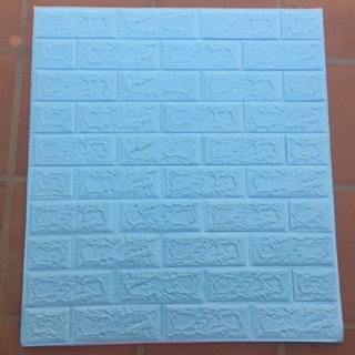 [70 x 77cm x 4mm] Xốp Dán Tường 3D Giả Gạch Màu Xanh Da Trời