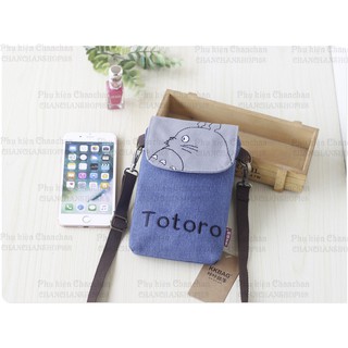 Túi đeo chéo nắp gập 3 ngăn Totoro-Brown 105k