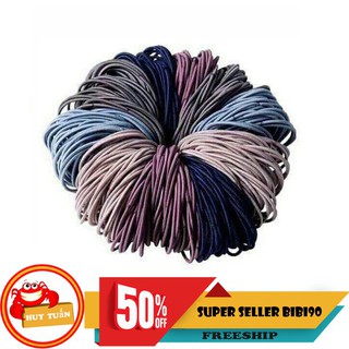 Set 100 chun buộc tóc trơn nhiều màu A230