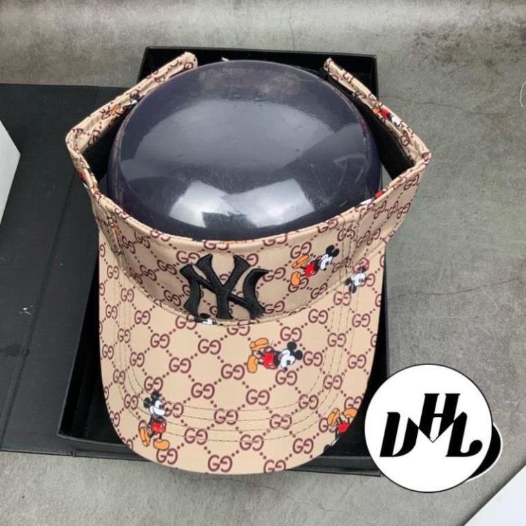 Mũ Nữa Đầu Khoá Dán GC Phối in Chuột Thêu Chữ cá Tính Thời Trang Nam Nữ