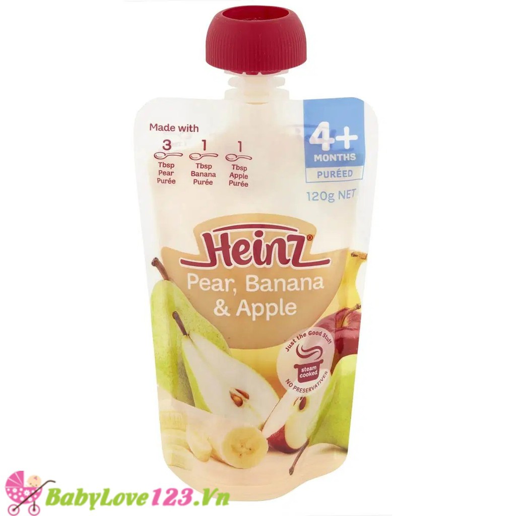 Dinh Dưỡng Heinz Táo, Đào, Xoài 120g (Trên 4 tháng) 10/2021