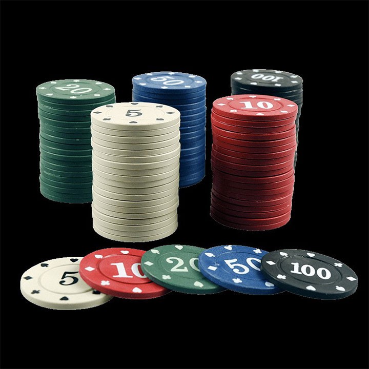 Bộ 100 chip poker có số ( phỉnh poker ) chất nhựa cao cấp, có khay nhựa tặng kèm