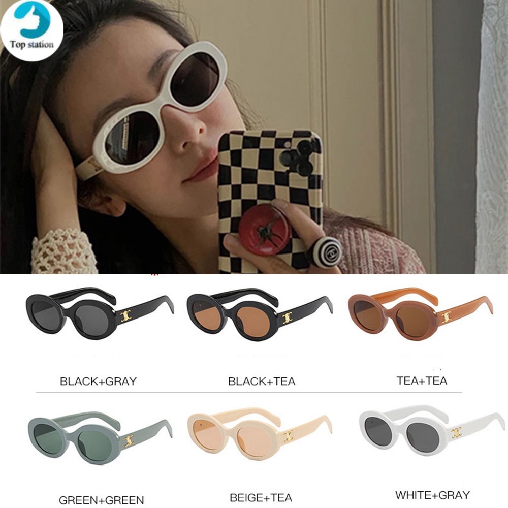 Kính Mát Gọng Oval Màu Macaron Thời Trang