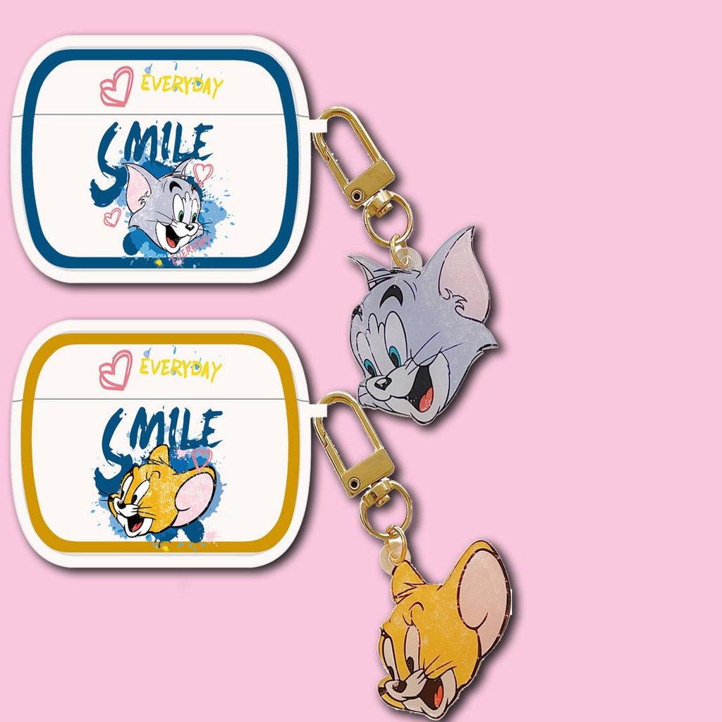 Vỏ Bảo Vệ Hộp Sạc Tai Nghe compatible AirPods3 Pro compatible AirPods3 2Gen Hình Mèo Và Chuột Dễ Thương