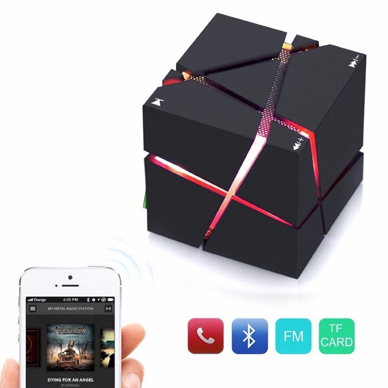 Loa di động Bluetooth Bluetooth Cube Cube Loa Altavoz Âm thanh nổi Super Bass Hộp âm thanh rảnh tay cho điện thoại Berjalan BBS9