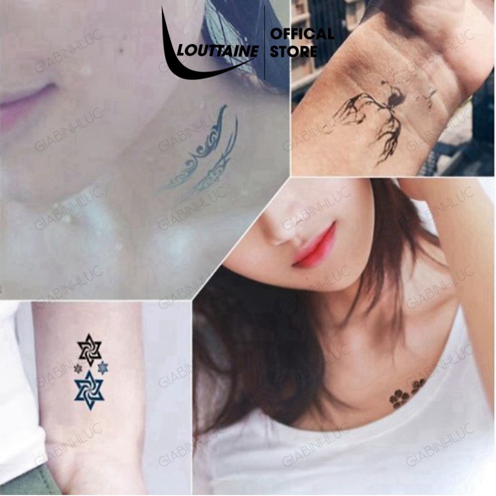 Hình xăm mini nhỏ đẹp dán chân tay lưng tạm thời cho nam nữ xinh cute tattoo nghệ thuật