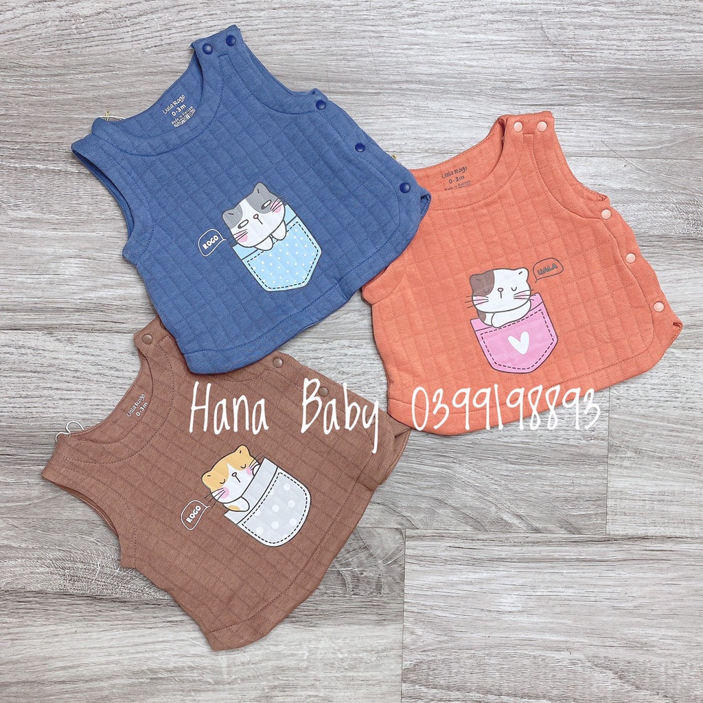 Áo gile nỉ trần bông Ualarogo cho bé dưới 24 tháng
