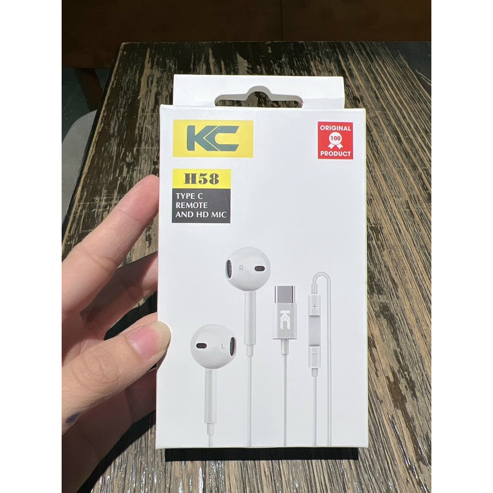 Tai nghe H58 chân type C chính hãng KC Note 10 Note 20 S20 S21 S22 A73 A53 Tab S8 Tai nghe Samsung