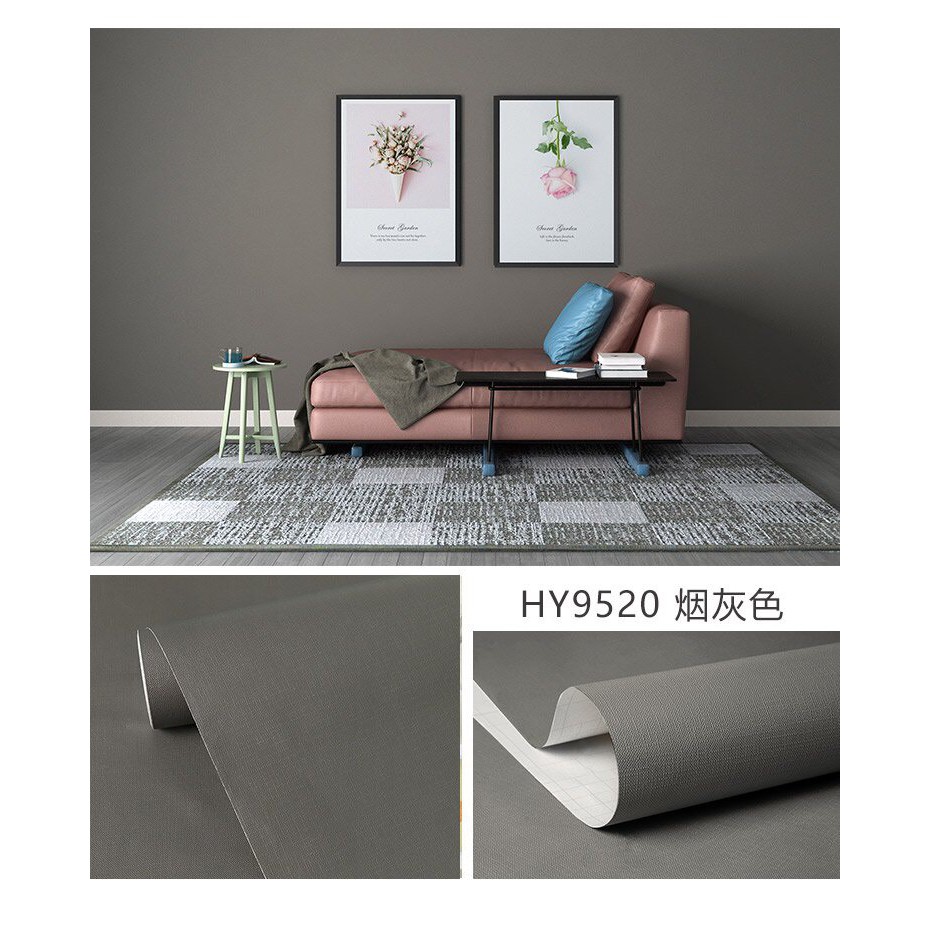 CUỘN 10M GIẤY DÁN TƯỜNG GHI XÁM ĐẬM TRƠN khổ 45cm