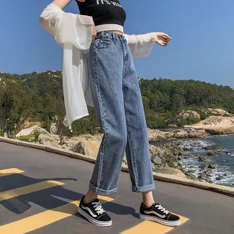 Quần Jean Ống Rộng Đai Thắt Eo Cá Tính Form Ulzzang Unisex phong cách Hàn Quốc mặc lên cực tôn dáng RÔ STORE QD20 | BigBuy360 - bigbuy360.vn
