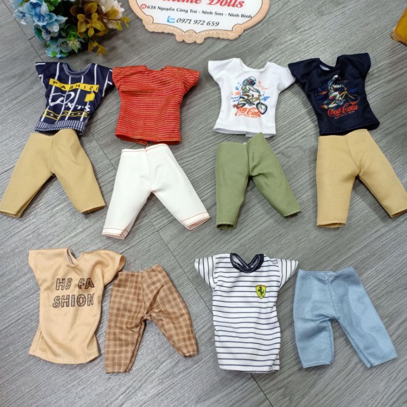 Bộ quần áo cho búp bê nam Ken 30cm mẫu đồ cộc tay xuân hè Animedolls 638 P1