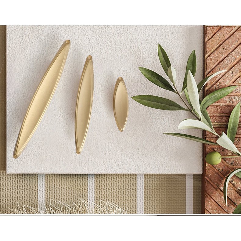 WING7 Tay nắm ngăn kéo tủ bằng đồng thau màu vàng sáng tạo