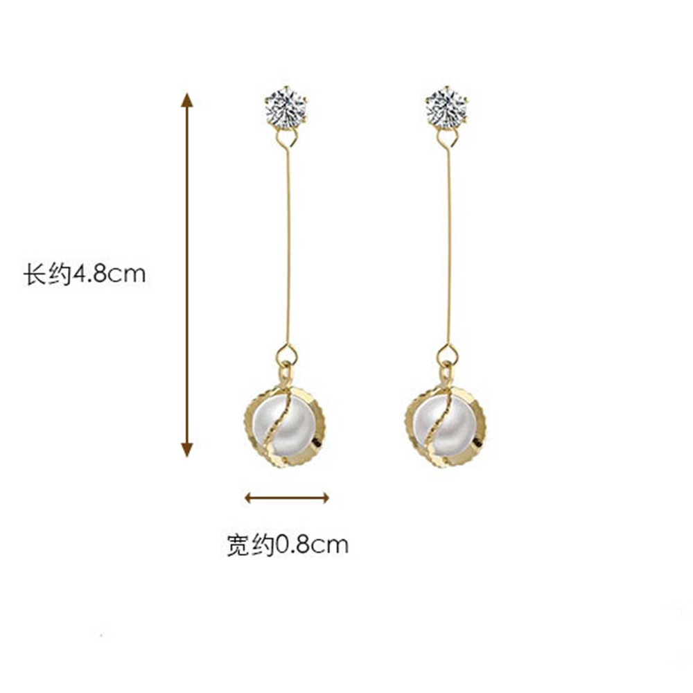 Đôi khuyên tai đính đá và ngọc trai thanh lịch cho nữ