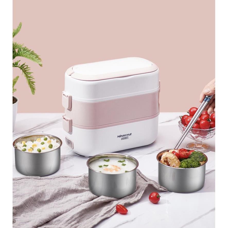 🎀Hàng Cao Cấp🎀Hộp Cơm Cắm Điện MINYSTYLE🎀Cắm Điện 3 Tầng,4 Bát Inox,Giữ Nhiệt,Hâm Nóng,Nấu Chín Thức Ăn🎀BH 3 Tháng🎀 | BigBuy360 - bigbuy360.vn