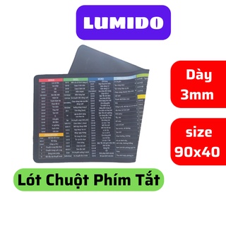 Miếng lót chuột cỡ lớn cao cấp 90x40 phím tắt văn phòng excel thiết kế photoshop độ dày 3mm lumido