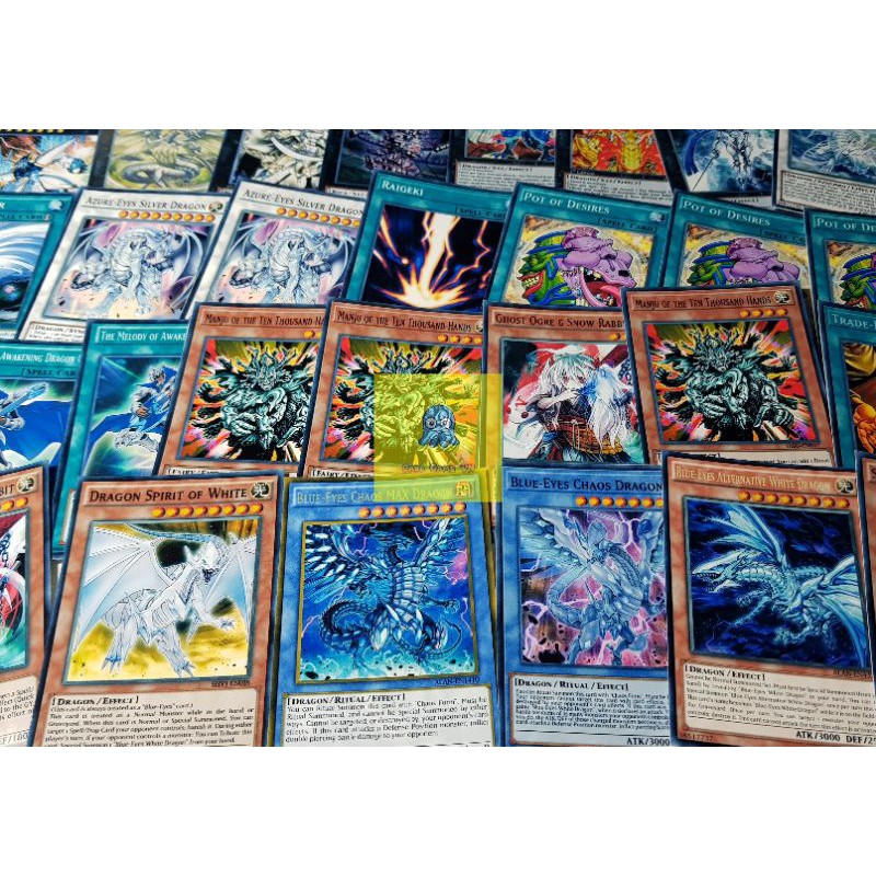 [BÀI IN] Bài YuGiOh - Combo 2 bộ 99 lá bài Blue Eyes Chaos Max + Blue Eyes White Dragon của Kaiba Seto - Card Game VN