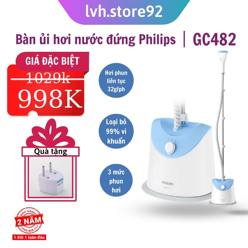 Bàn là ủi hơi nước đứng Philips GC482 1600W, 2 cài đặt hơi, găng tay chống nóng - BH 24 tháng - lvh.store92