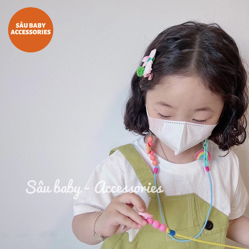 Dây đeo giữ khẩu trang gắn sticker Hàn Quốc cho bé