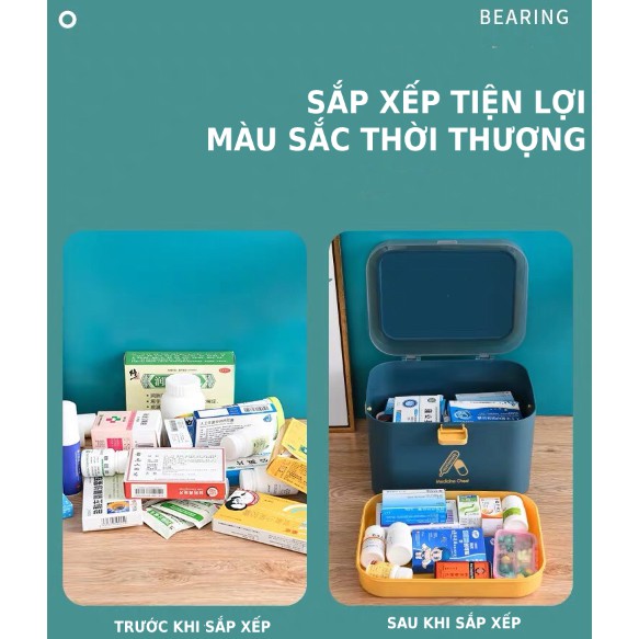 Hộp đựng thuốc và dụng cụ y tế 2 tầng